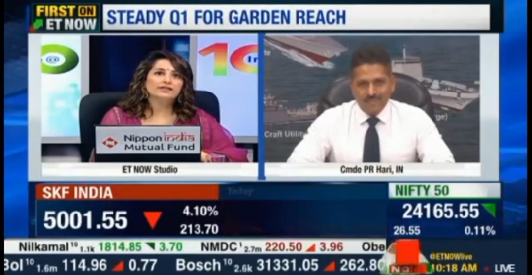 Cmde PR Hari, IN (Retd.), CMD, GRSE interaction with ET Now on 14 Aug 24