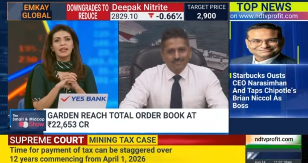 Cmde PR Hari, IN (Retd.), CMD, GRSE interaction with NDTV Profit on 14 Aug 24