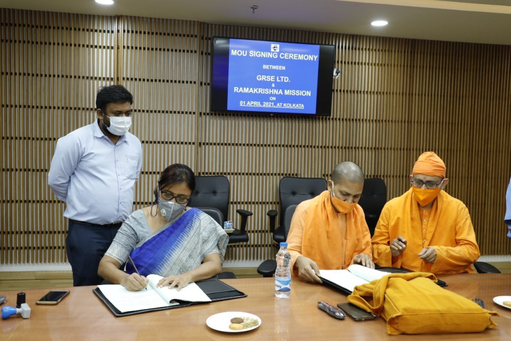 Image 2 - GRSE Signs MoU with Ramkrishna Mission, Belur Math