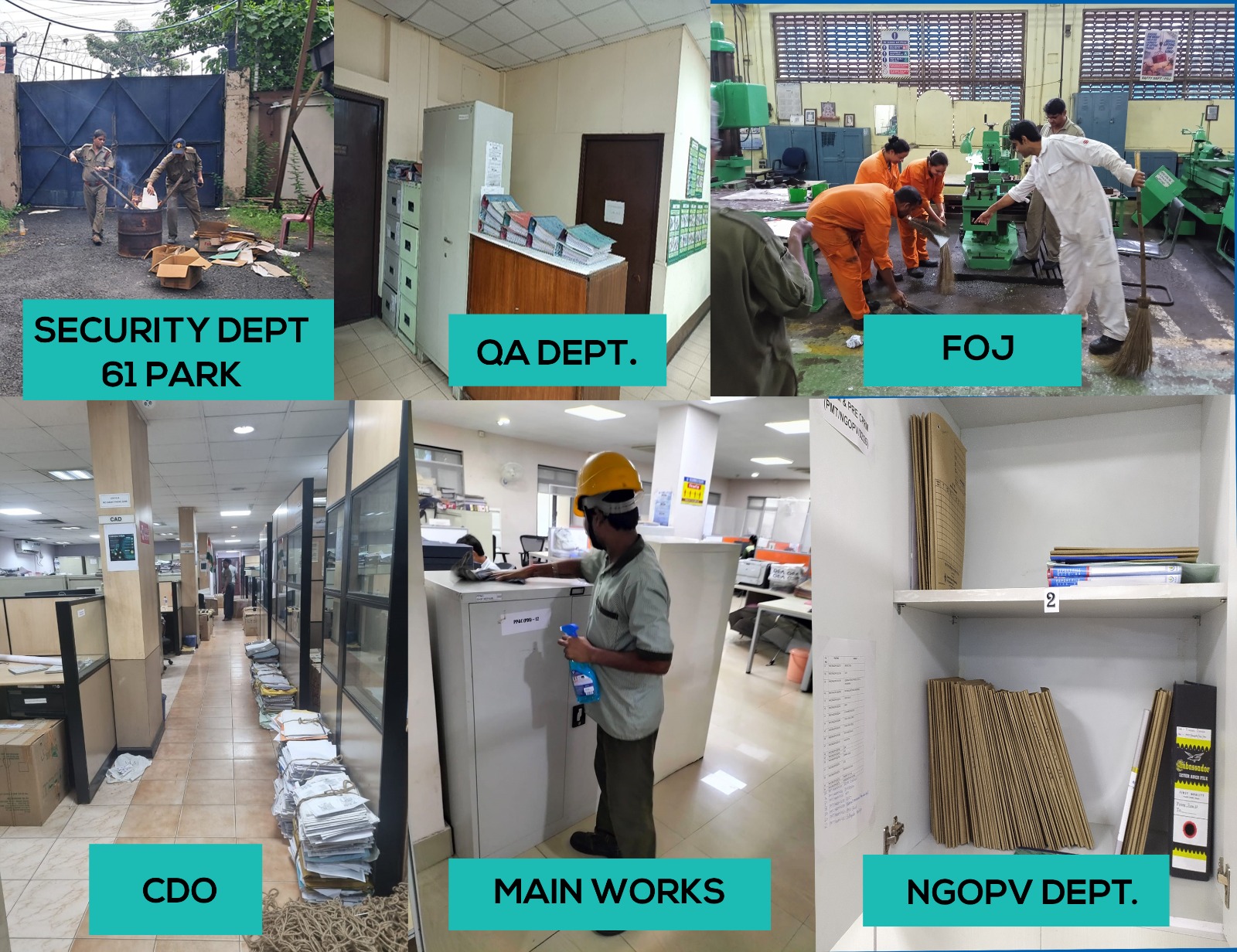 Weeding out of old files & equipments, and cleaning furniture & almirah across departments on 03 Oct 23