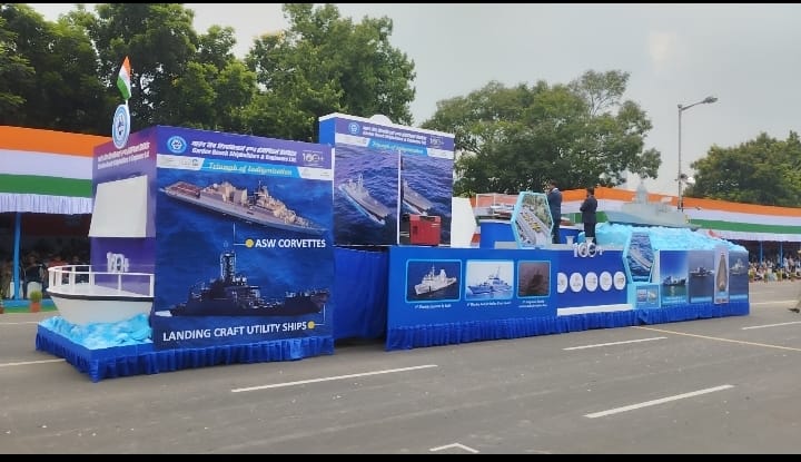 GRSE's Tableau at the Independence Day Parade at Red Road, Kolkata on 15 Aug 23 - Thumbnail