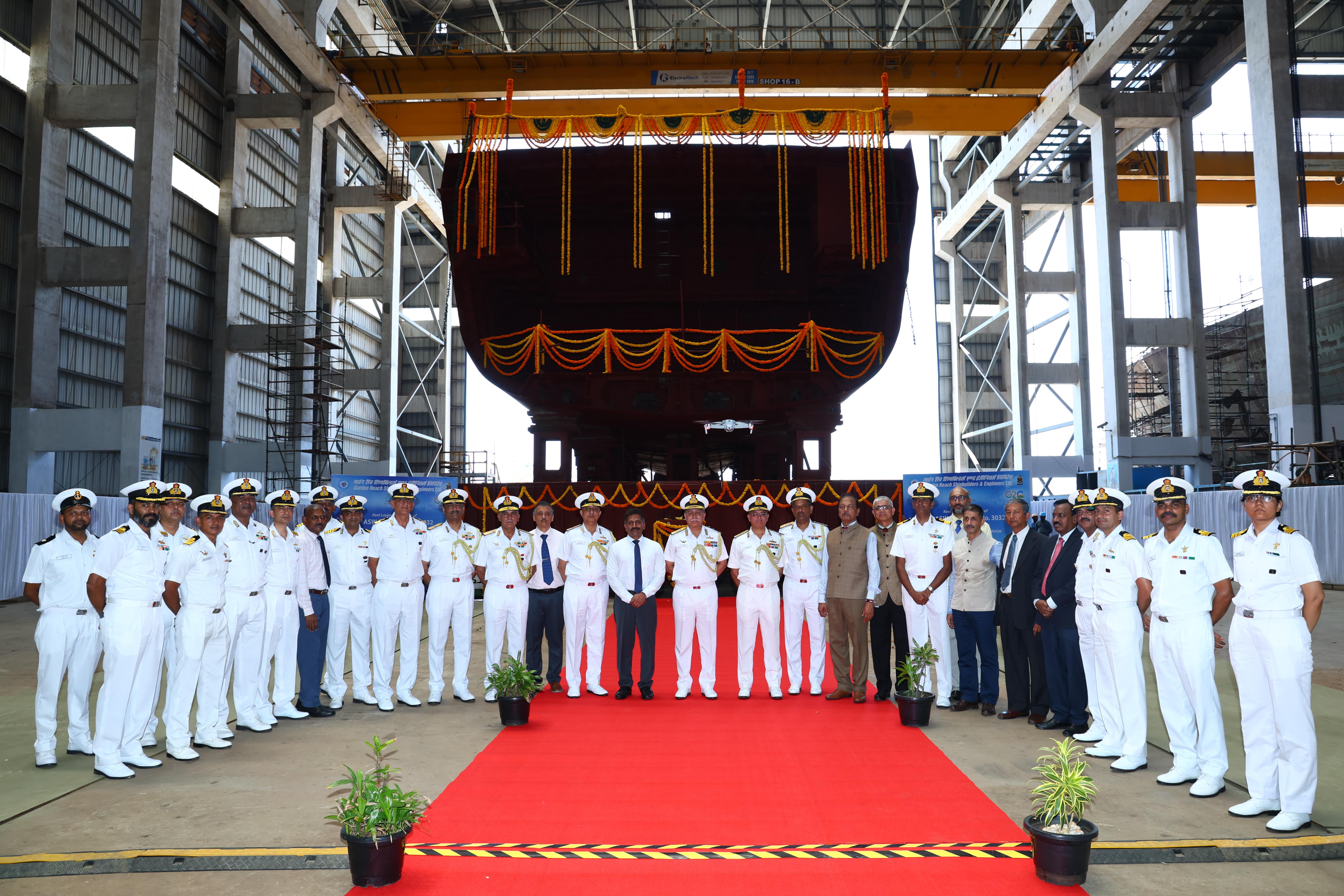 Launch of 4th Survey Vessel (Large) - Yard 3028, 3rd ASWSWC - Yard 3030 & Keel Laying of 7th ASWSWC - Yard 3032 on 13 Jun 23 - Thumbnail