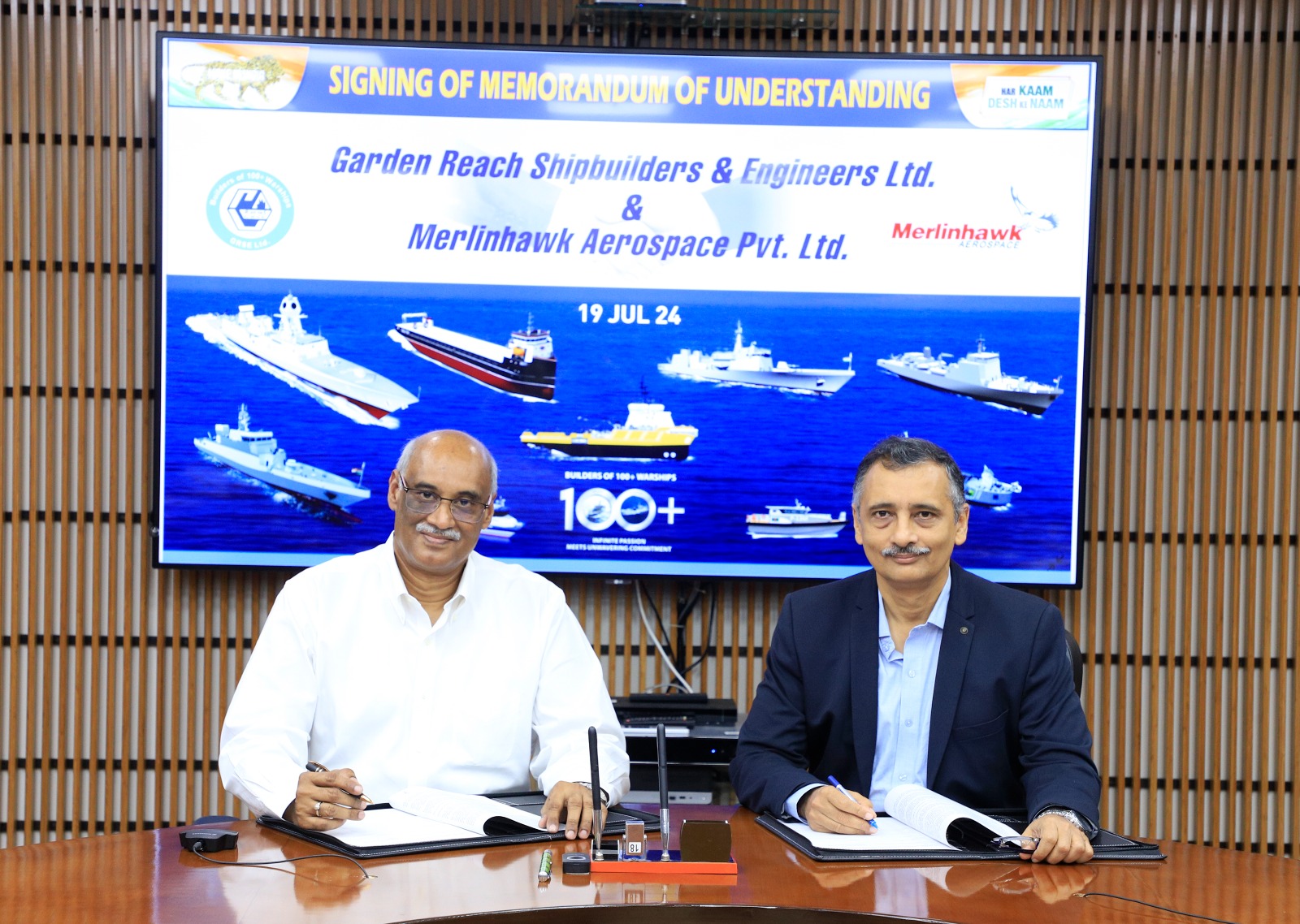 Empowering Aatmanirbhar Bharat: GRSE signs MOU with M/s Merlinhawk Aerospace for Strategic Projects on 22 Jul 24 - Thumbnail
