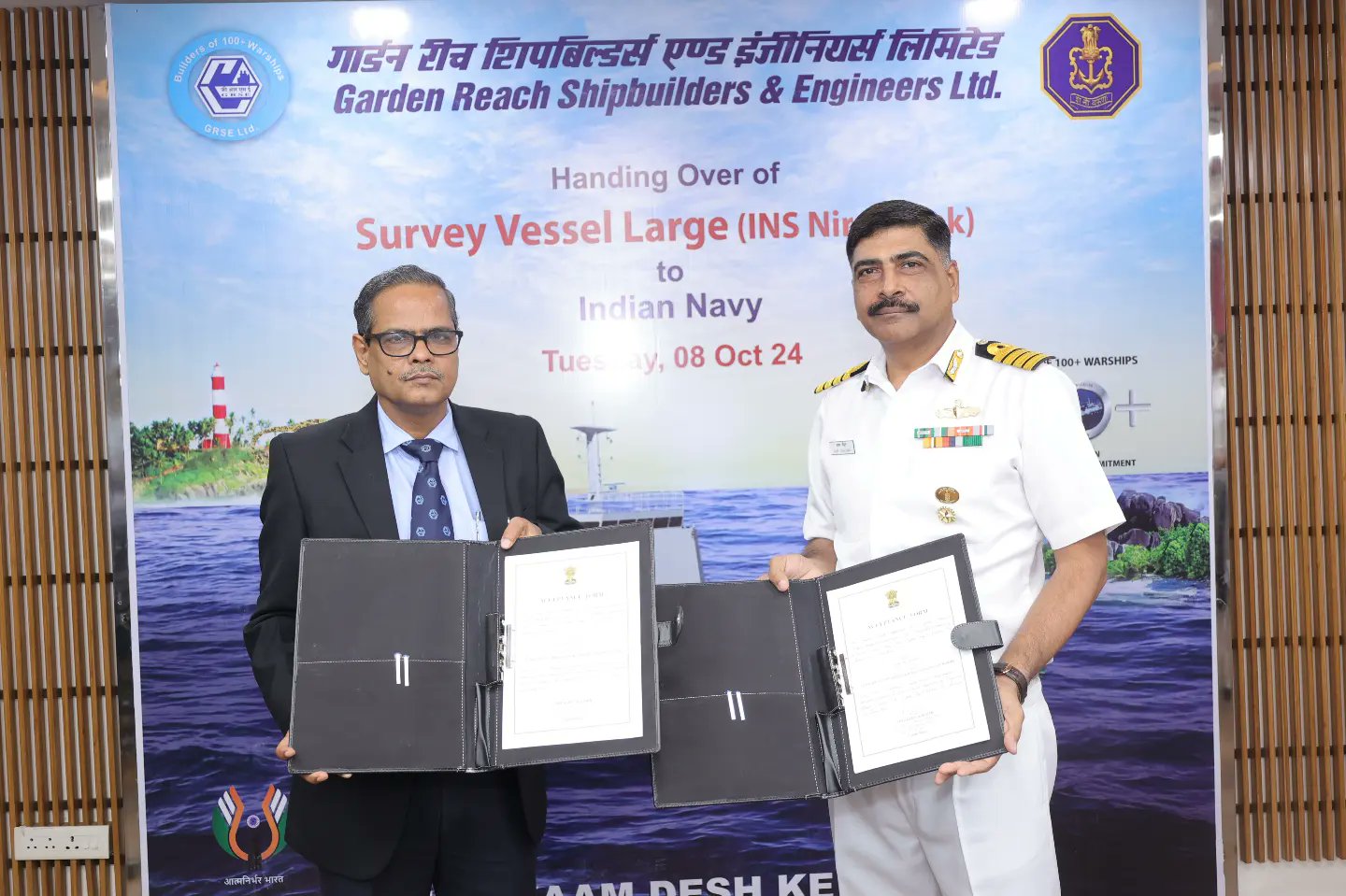 GRSE delivers Second Survey Vessel Large to Indian Navy on 08 Oct 24 - Thumbnail