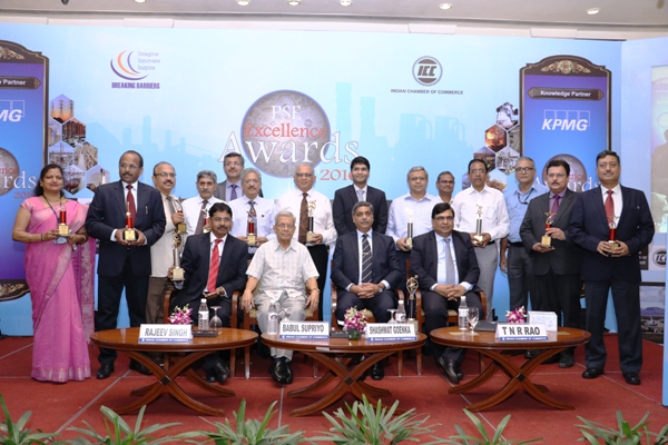 GRSE received the ICC PSE Excellence Award 2016 in the categories of “Company of the Year” and “Corporate Governance”. GRSE Chairman and Managing Director Rear Admiral V.K. Saxena, Bhanau (Retd) were felicitated at the function. GRSE received the ICC PSE Excellence Award 2016 in the categories of “Company of the Year” and “Corporate Governance”. GRSE Chairman and Managing Director Rear Admiral V.K. Saxena, Bhanau (Retd) were felicitated at the function.