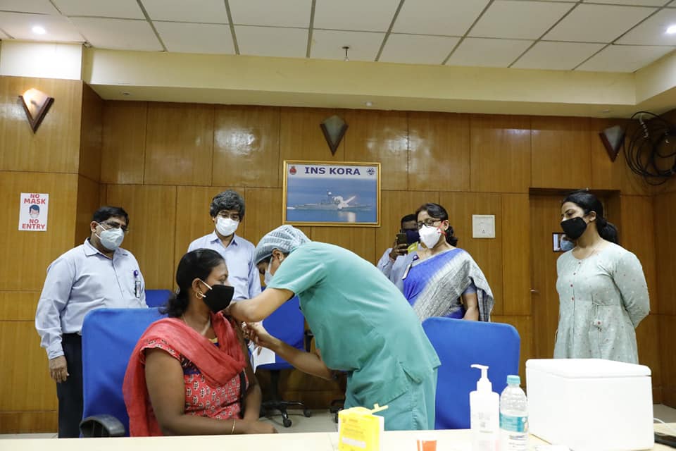 Family Members of GRSE Employees Vaccinated at its FOJ Unit In Kolkata - Image 2 Image 2 - Family Members of GRSE Employees Vaccinated at its FOJ Unit In Kolkata