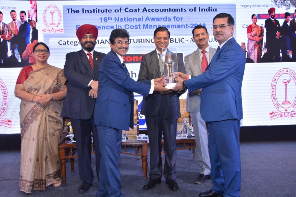 Garden Reach Shipbuilders & Engineers Limited (GRSE) received the Second Positive Award at the 16th National Awards on 25 Oct 19 for “Excellence in Cost Management” under the category of Public Sector Medium Manufacturing Companies.