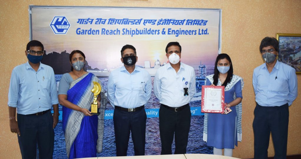GRSE has received the National Award for Excellence in PSUs under the category 'CSR Initiatives (Social Development)' on 16 Oct 20. GRSE has received the National Award for Excellence in PSUs under the category 'CSR Initiatives (Social Development)' on 16 Oct 20.