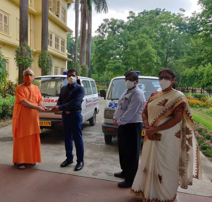 Image 1 - GRSE Hands Over Two Ambulances To Ramkrishna Mission, Belur Math, WB