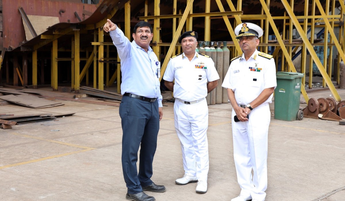 Rear Admiral Anian George, NM, ADG (QA) visits GRSE on 13 Mar 20