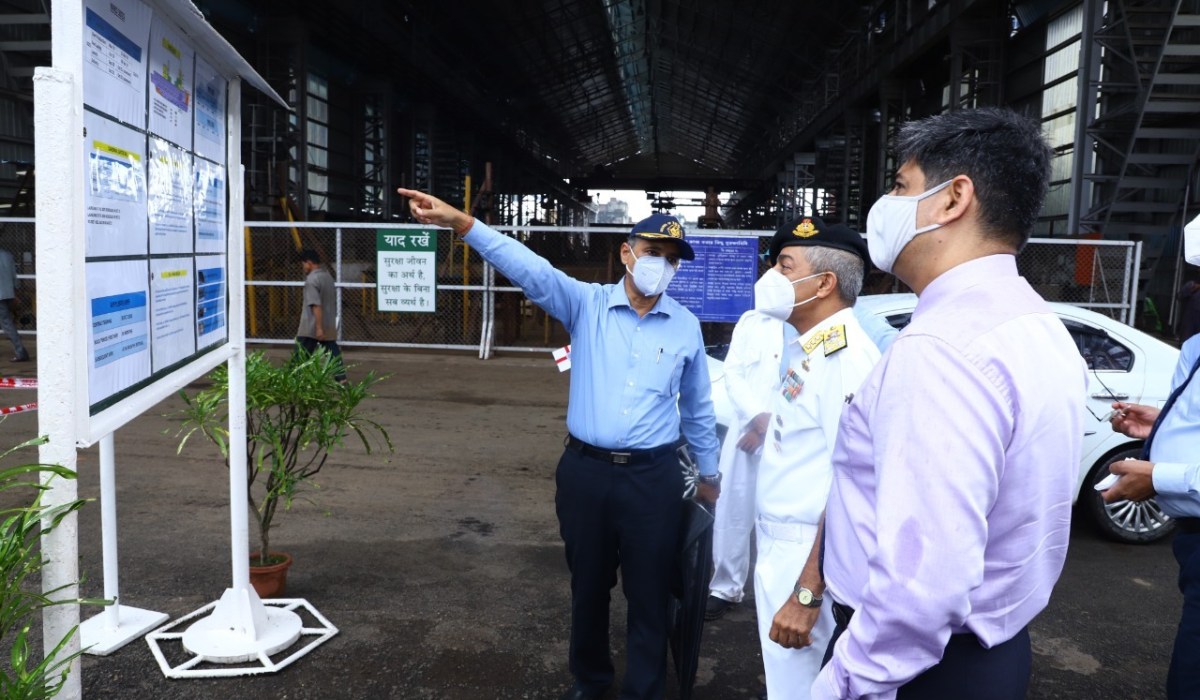 V Adm Vinay Badhwar, AVSM ,NM , Chief Hydrographer Visited GRSE on 22 Sep 21