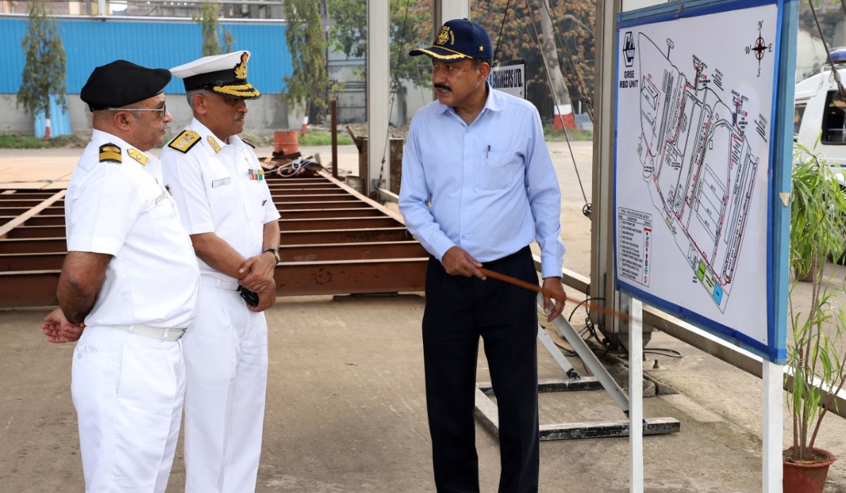 Rear Admiral Anian George, NM, ADG (QA) visits GRSE on 13 Mar 20