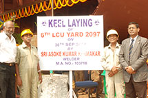 Keel Laying of LCU, Yard 2097
