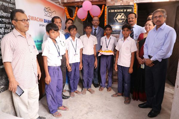 Image 6 - Shri A.K.Nanda, Director(Personnel), GRSE, Kolkata, inaugurated toilets in two local schools