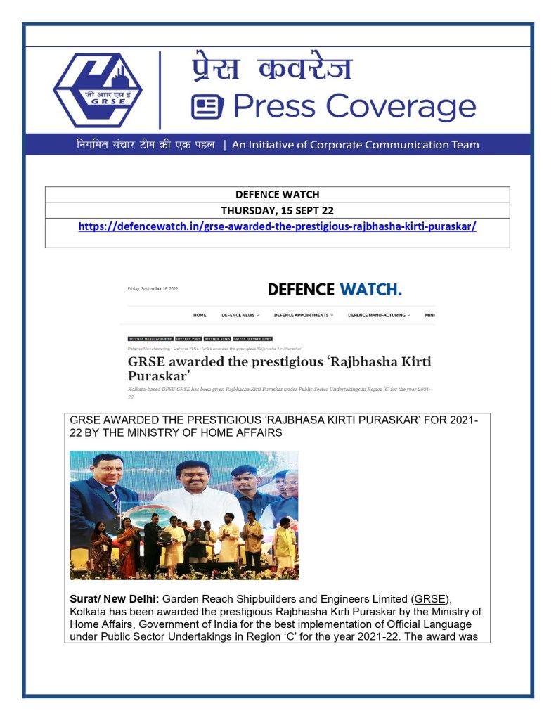 Defence Watch 15 Sep 22 - 1