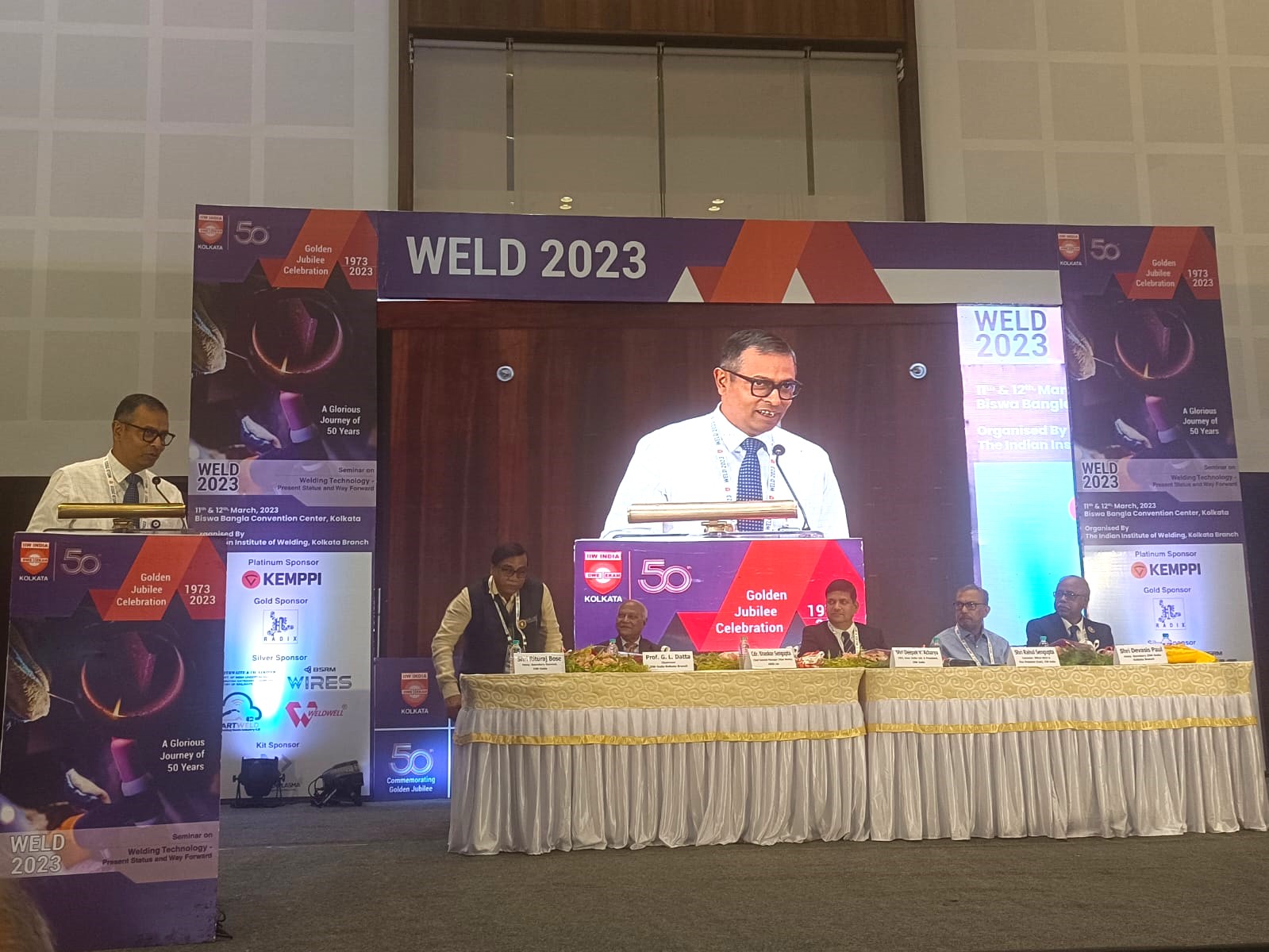 Image 1 - Inaugural Address by Cdr B Sengupta IN (Retd.),CGM(MW) at Golden Jubilee Seminar of Indian Institute of Welding, Biswa Bangla Convention Centre on 11 Mar 23