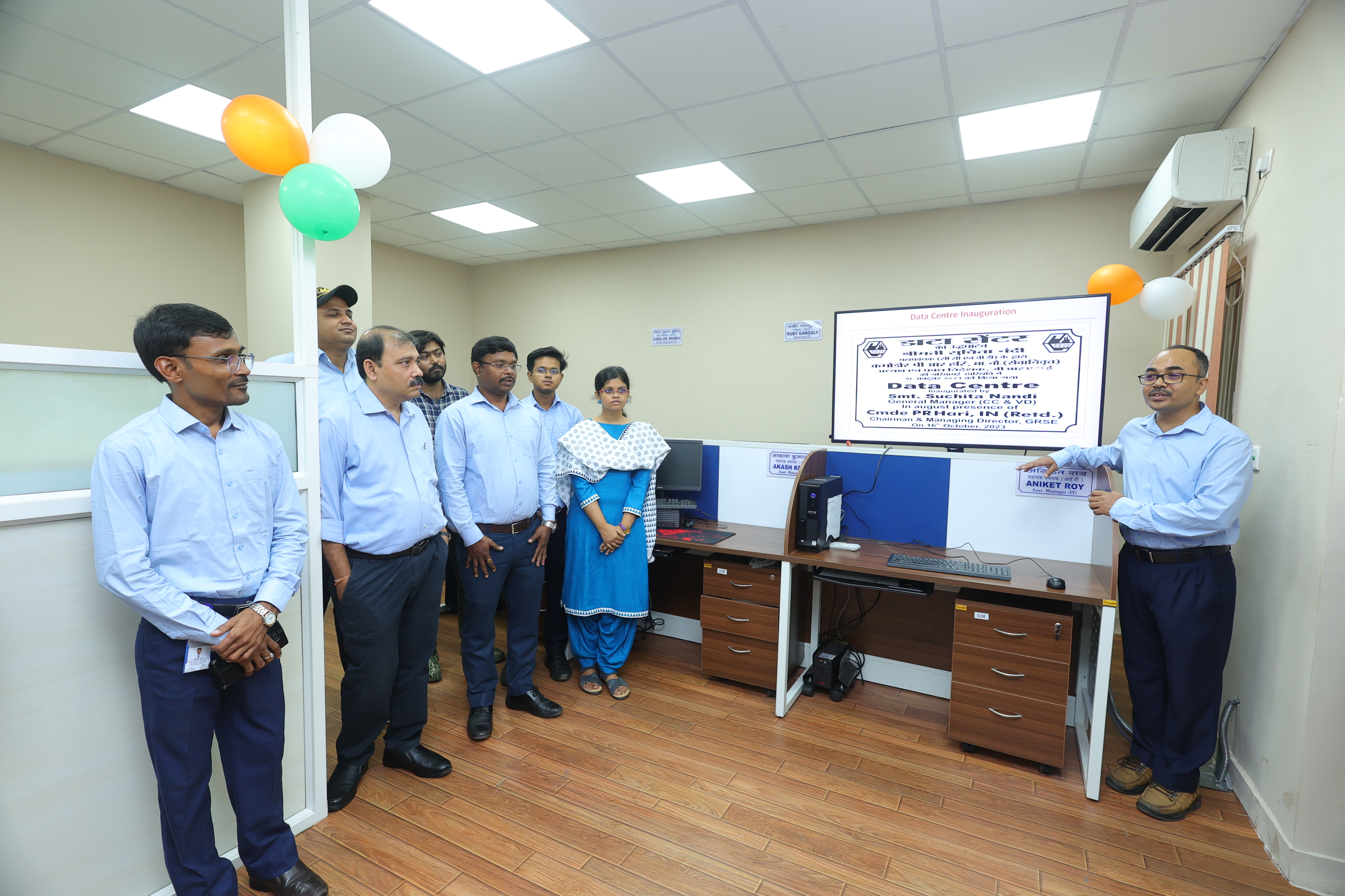 Inauguration of Data Centre by GM (CC & VD) in the august presence of CMD, GRSE, at Main Unit on 16 Oct 23