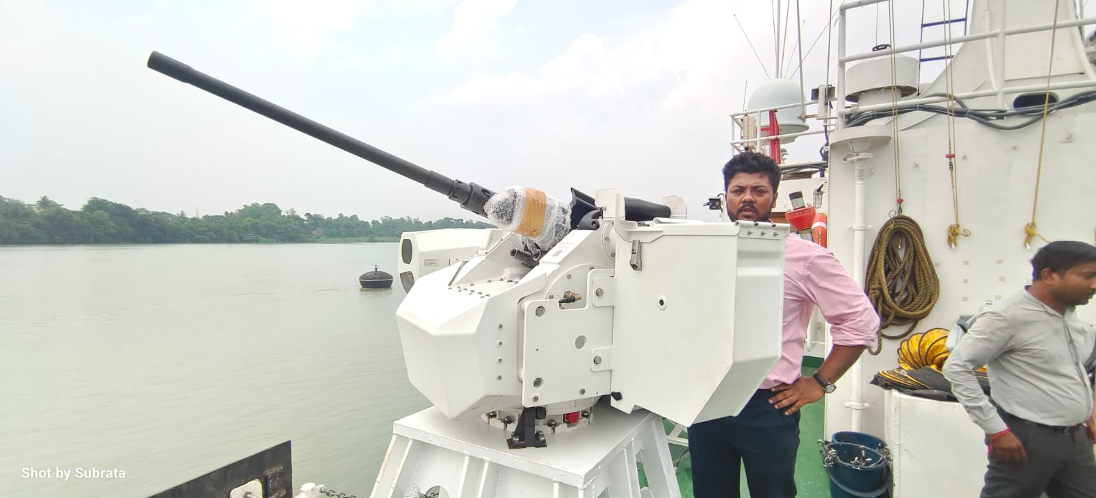 On successfull installation of SRC Guns (PORT & STBD) onboard ICGS Rajratan, the warship hauled out from Wet Basin on 02 Jun 23