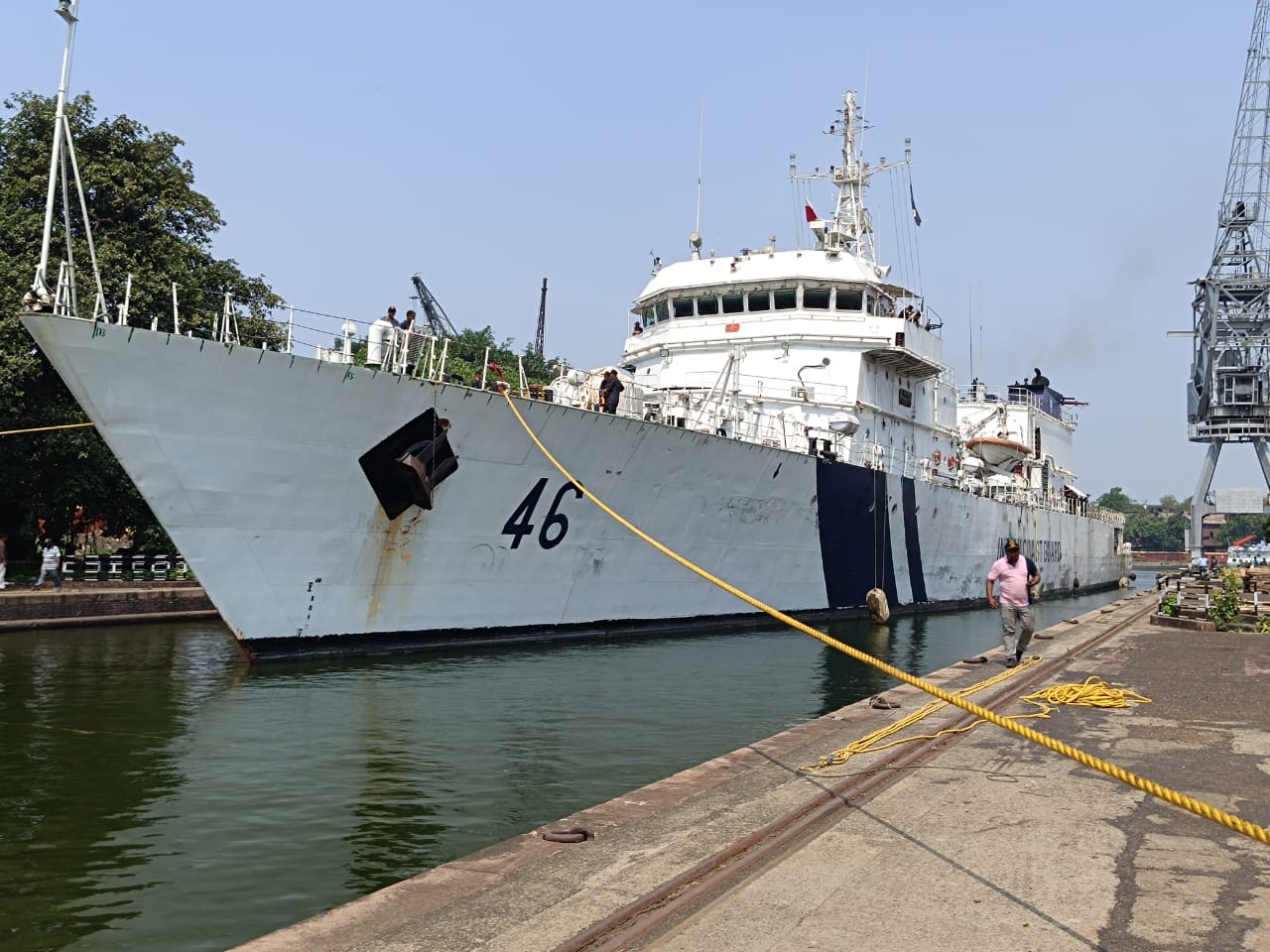 Dry Docking of ICGS Sankalp at GRSE-KPDD 2 for Underwater Refit on 25 May 23
