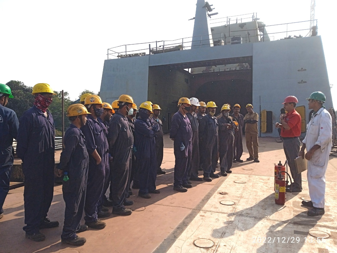 On board Fire & Safety awareness training Yard-3022 on 27 Dec 22