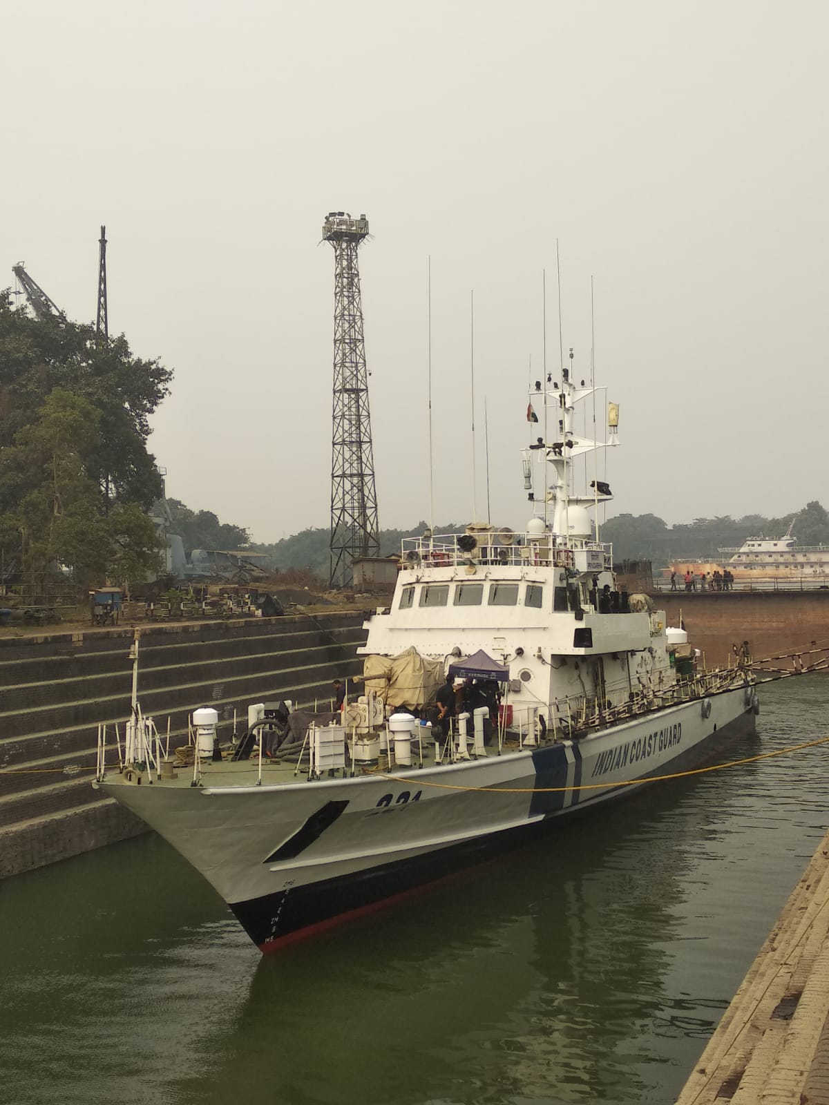 Undocking of ICGS Priyadarshini from GRSE-KPDD 2 post completion of Underwater Work on 19 Jan 23