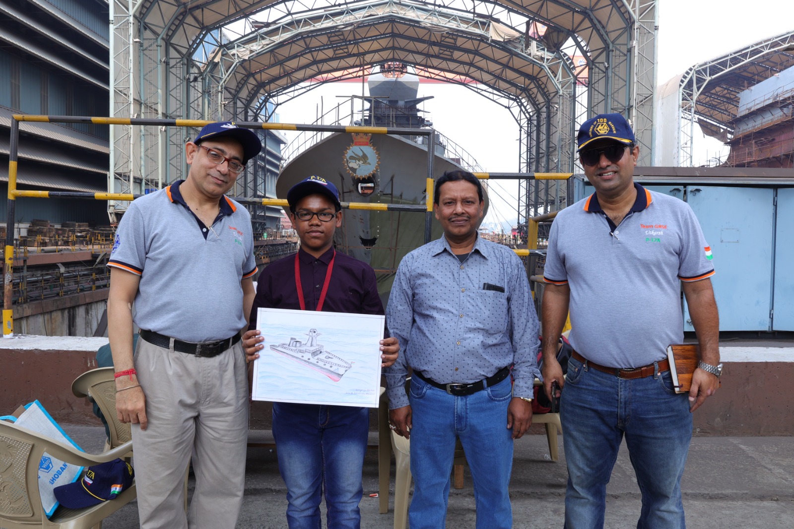 Painting & Drawing of P-17A Advanced Frigate by Employees Children on 18 Feb 23