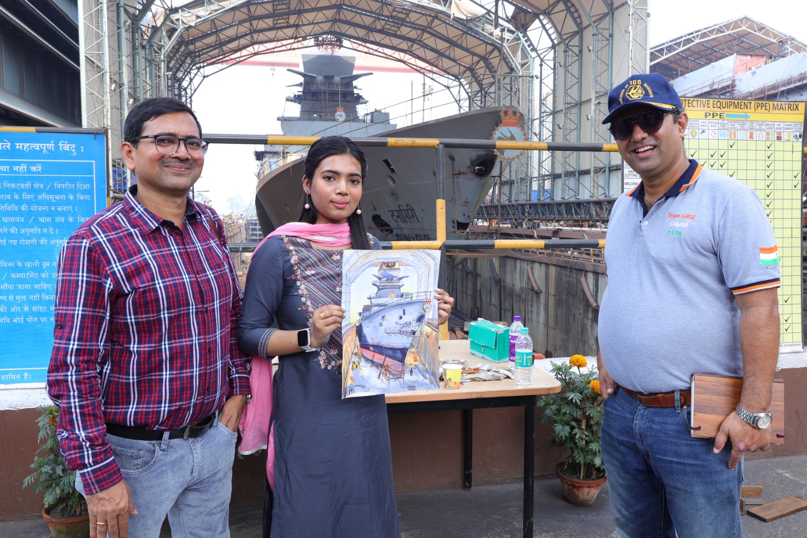 Painting & Drawing of P-17A Advanced Frigate by Employees Children on 18 Feb 23