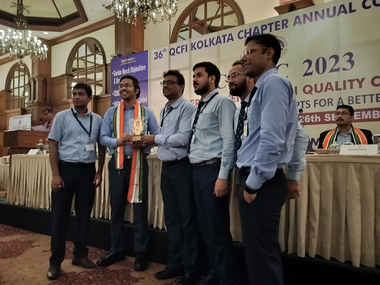 GRSE’S Nine QC Teams received awards at 36th CCQC-2023 organized by QCFI Kolkata on 26 Sep 23