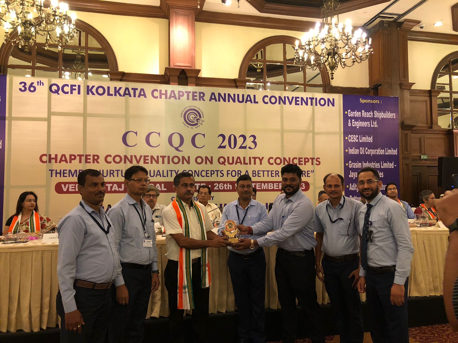 GRSE’S Nine QC Teams received awards at 36th CCQC-2023 organized by QCFI Kolkata on 26 Sep 23