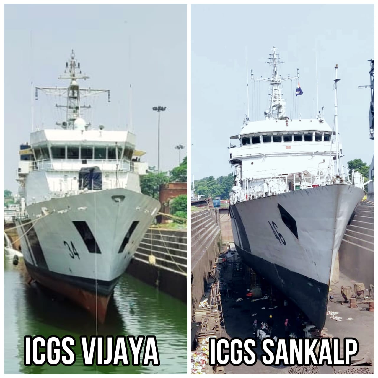 Arrival of ICGS Aadesh for Refit on 02 Jun 23