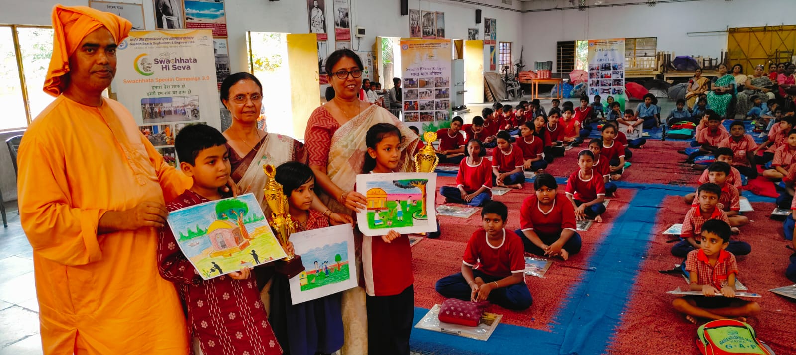 Swachhta activities organised by GRSE at Ramakrishna Math, NAORA, 24 PGS(S) on 02 Oct 23