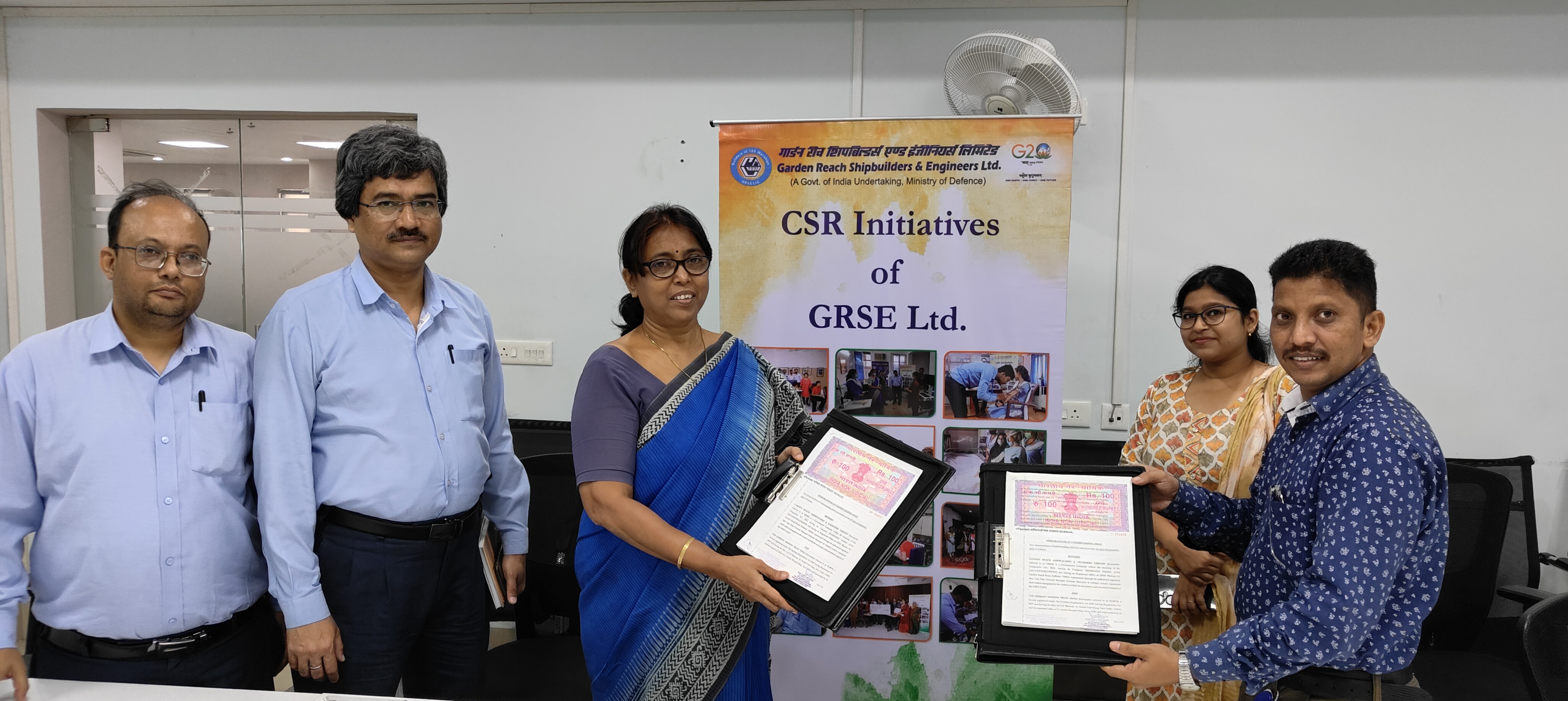 GRSE signed MoU with The Leprosy Mission Trust India for conducting Cataract Surgeries for Leprosy patients on 11 Sep 23