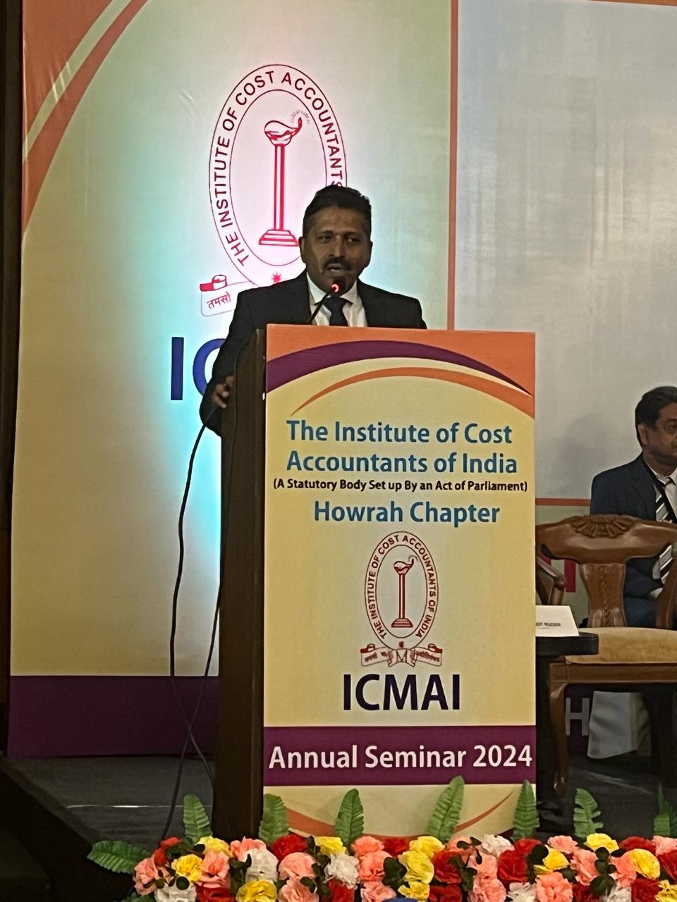 CMD GRSE as Chief Guest at Annual Seminar of ICMAI, Howrah Chapter on 27 Jan 24