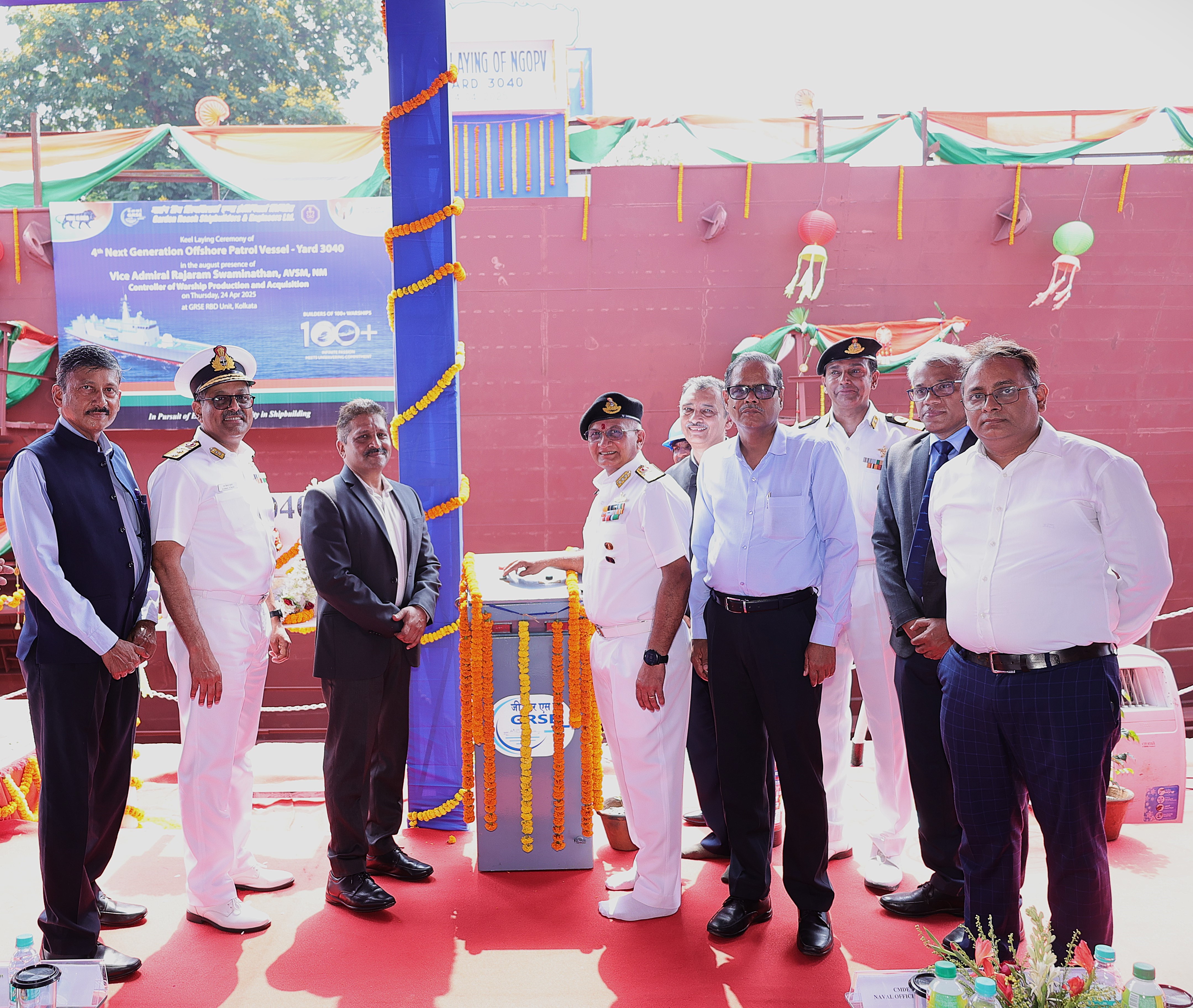 Continuing Shipbuilding Momentum, GRSE Lays Keel for 4th NGOPV