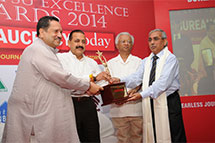 GRSE Director (Finance) Shri K.K. Rai won the BT Star PSU Excellence Award 2014, 